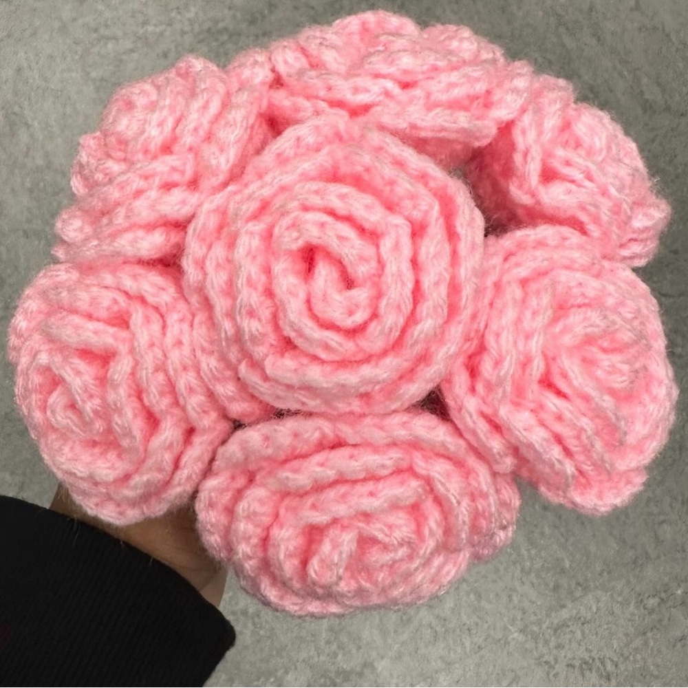 Pink Crochet Roses - Picture 2 of 2